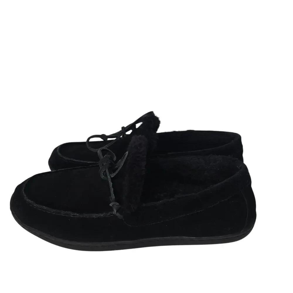 Vionic Irving Adler Moccasin Slipper Men's Size 11  Black Suede Slippers ​